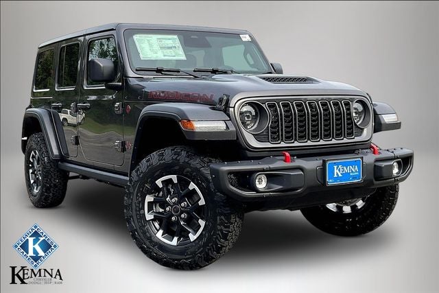 2026 Jeep Wrangler WRANGLER 4-DOOR RUBICON in Granite Crystal Metallic Clear-Coat Exterior Paint — front three-quarter view