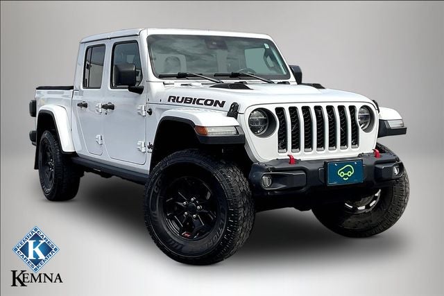 2020 Jeep Gladiator Rubicon 4x4 in White — front three-quarter view