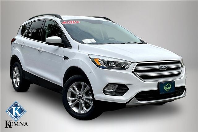 2019 Ford Escape SEL in White — front three-quarter view