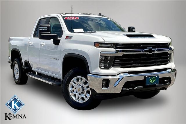 2024 Chevrolet Silverado 2500HD 4WD Double Cab Standard Bed LT in Summit White — front three-quarter view